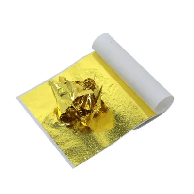 【SG】100 Sheets Gold Silver Leaf Sheets Gold Leaf Foil Gilding Silver Foil for Nail Art Crafts Home Decoration Furniture