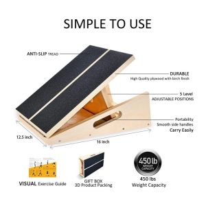 Hakimi wooden slatted leg and ankle stretching board-portable adjustable inclined board-femoral ankle extender