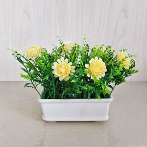 Tanaman Hias Artificial Pot Bunga Plastik Seruni Aurora Dekorasi Ruangan Rumah Ornamen COD PBP138