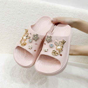 Womens New Soft Soled Fashionable Platform Heeled Slip On High Quality Rubber Slipper for Ladies