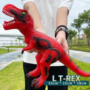 KIKIV Mainan Dinosaurus Besar Karet/Mainan Suara Dinosaurus 40-50cm/Banyak Dinosaurus Dapat Dipilih/Mainan Dinosaurus Karet Lunak Besar