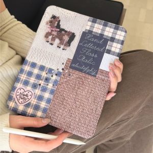 Little Horse Weaving With Pen Slot Tablet Case For ipad Air 3th 4th 5th 6th 7th Pro Air 2025 2026 11" 12.9"13"10.2"10.5"10.9"2026