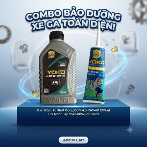 Combo Nhớt Xe Máy Tay Ga 2500 Bình 800ml & Nhớt Lap 120ml - Combo Bảo Dưỡng Toàn Diện Cho Xe Tay Ga Hàng Chính Hãng Yoko