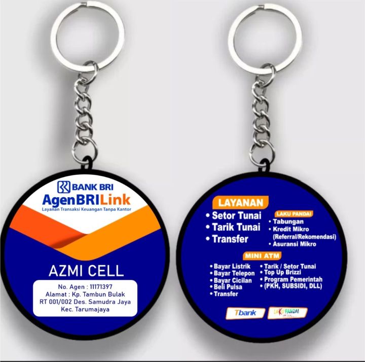 ISI 100 Gantungan Kunci Custom Pin Souvenir ukuran 45mm 2 sisi gambar