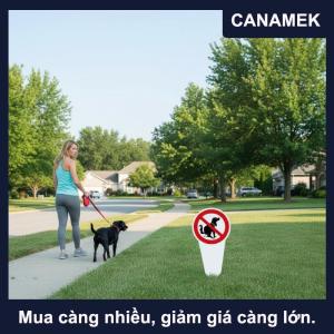 【CANAMEK】 Biển hiệu bằng nhựa “Không có phân chó” Biển cảnh báo không phóng uế Cọc cắm sân vườn Biển cảnh báo chống thấm nước ngoài trời dành cho chủ nuôi thú cưng Phòng ngừa ô nhiễm