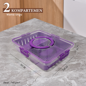 BISA COD - Food Container Kotak Penyimpanan Makanan di Kulkas Tempat Saringan Sayuran Buah & Daging / Wadah Rak Bumbu Dapur Dengan Tutup / Food Storage Besar Kontainer Makan Beku Segar Tertutup Transparan MURAH (A02/A03/A04/A08)