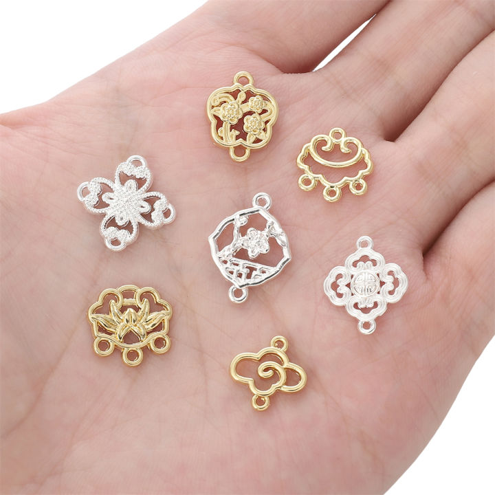 1PC 14K Gold Plated Silver Metal Charms Connector For DIY