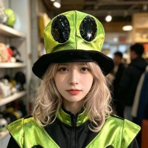LZHDP MALL Cartoon Alien Hat Creative Funny Cosplay Headgear Party Supplies Comfortable UFO Hat Photo Props