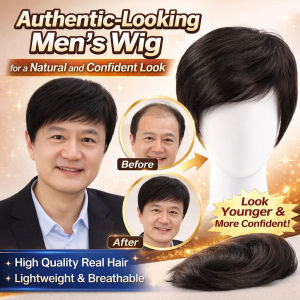 ⚡Business Natural Realistic Full Wig for Medium-Elderly Men Full Cap Style Short Hair Wig Natural Looking Cover Bald Head Breathable