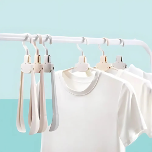 FOLDABLE HANGER WIDE SHOULDER TRACELESS DRYING PLASTIC HANGERS NON-SLIP WINDPROOF COLLAPSIBLE