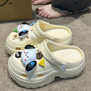 [Free Shipping] Breathable perforated sandals for women 2025 summer collection EVA thick-soled beach sandals odor-resistant height-increasing perforated slippers