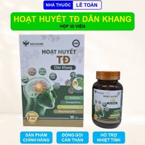 Hoạt huyết tđ dân khang hộp 30 viên uống hỗ trợ giảm đau đầu hoa mắt chóng mặt