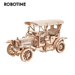 Robotime ROKR Vintage Car 3D Wooden Puzzles Assembly Toy Mechanical Car Model Building Block Boys Childrens Birthday Gift - MC801