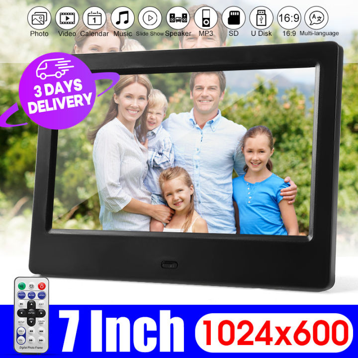 【3 Days Delivery】7 Inch 1024 x 600 HD Digital Photo Frame Electronic ...
