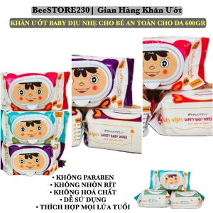 THÙNG 30 GÓI Khăn Ướt Baby Khổ Lớn Loại Cao Cấp không chứa Paraben gây hại cho da gói 600Gr