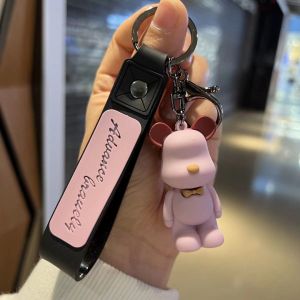 Cartoon creative doll play lightning bear couple bag pendant creative car keychain small gift