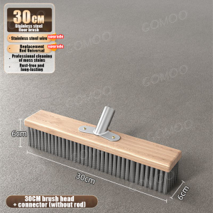 ✨Durable for 100 years✨GOMOO 40cm Stainless Steel Floor Brush Heavy for Wet & Dry Use on Pool Moss Cleaning Effortlessly Removes Stubborn Dirt & Water