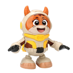 Cartoon Space Cow Crawling Toy LED Flashing Dancing Toy Electric Singing Animal for Baby Crawl Learning Fun Activity Toy