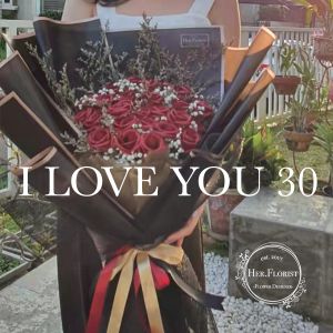 HER.FLORIST | I LOVE YOU 30 | Rose Regular Soap Flower Caspea Baby Breath Flowers Bouquet /Buket Bunga Sabun Hadiah Kado Valentine