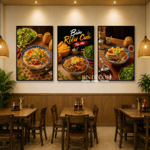 Tranh treo tường bún riêu cua tóp mỡ trang trí decor quán ăn nhà hàng TT57