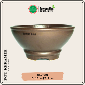 Pot Keramik Bonsai Bundar Unik