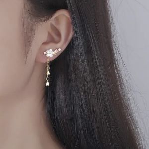 Frangipani Flower Clipped Drop Earring - Fesoles Garden