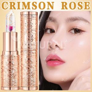 Jelly Flower Lipstick Waterproof Moisturizing Lip Balm Magic Temperature Color Changing Lip Makeup