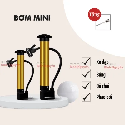 Bơm xe đạp xe máy mini cầm tay bơm bóng đá bóng rổ bóng chuyền phao nhỏ gọn dễ mang