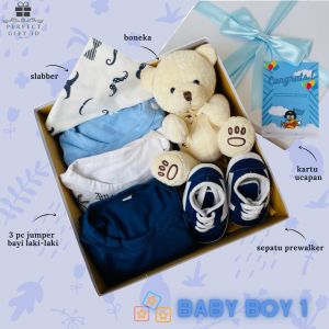Hampers Bayi Laki-laki / Baby Hampers / Hampers Baby Girl Boy / Newborn Baby Gift Set / Baby Gift / Kado Bayi / Kado Lahiran