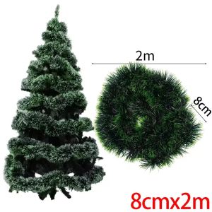 NEW 20M Green Christmas Tinsel Ribbons Xmas Tree Hanging Pendent Garland Madder Flower Ribbons Wedding Party Home Decor Wreath
