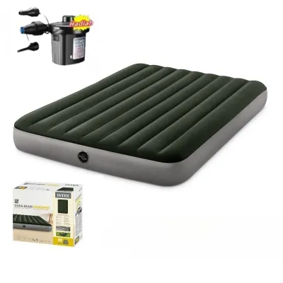 【Kasur 1 Set】Kasur Angin 200*180*22 Air Bed Double Kasur Angin Bestway + pompa manual Bestway Paket Kasur Angin Double Biru/ Paket Kasur Tiup Air Bed Double