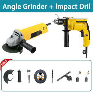 Grinder With Impact Drill Set Original 2 in 1 Electric Drill and Angle Grinder Cutting Machine with accessories