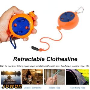 ROW 8Meter Space Saving Clothes Line Indoor Outdoor Laundry Drying Rack Retractable Clothesline Portable Rope Elastic Adjustable Durable Camping Travel Supplies