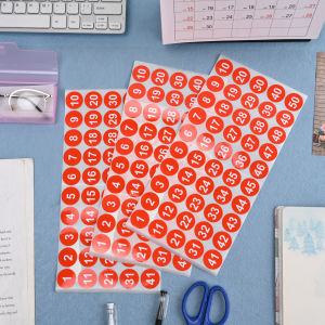 SHUNAICHI 1-50 51-100 Letter Number Sticker Self-Adhesive Waterproof Labels Number Advent Stickers Calendar Number Paper Stickers Decor