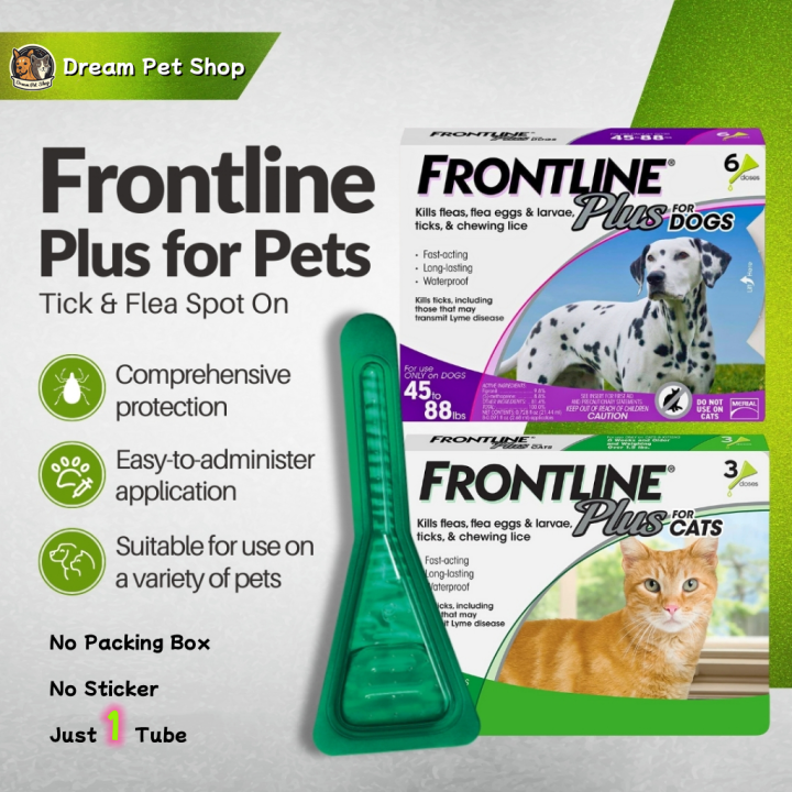 1 Tube Frontline Plus Spot On for Dogs and Cats Anti Tick and Flea