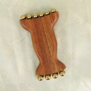 MODERNLUX 20-Bead Facial Massage Roller Sandalwood Brass Facial Massager Durable Forehead Massager Face Tool for Contouring Relaxation Lymphatic Support