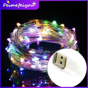 LED strip light holiday light 2 meter 20 led beads silver wire with USB plug