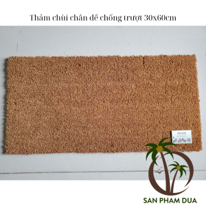 Thảm chùi chân xơ dừa tự nhiên đế chồng trượt thảm khổ nhỏ 30x60cm