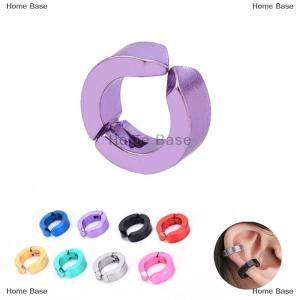 [COD] Home Base Man Titanium Steel Ear Clip Without Pierced EarsBuckle Women Earrings Jewelry