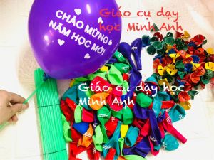 Set 100 bong bóng in chữ chào mừng năm học mới bóng bay khai giảng năm học mới