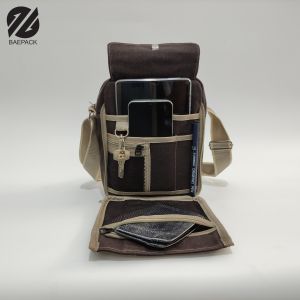 Baepack Tas Selempang Pria Premium Kanvas Xavier Navy / Sling Bag / Tas Bahu Cowok Canvas / Organizer Travel Bag