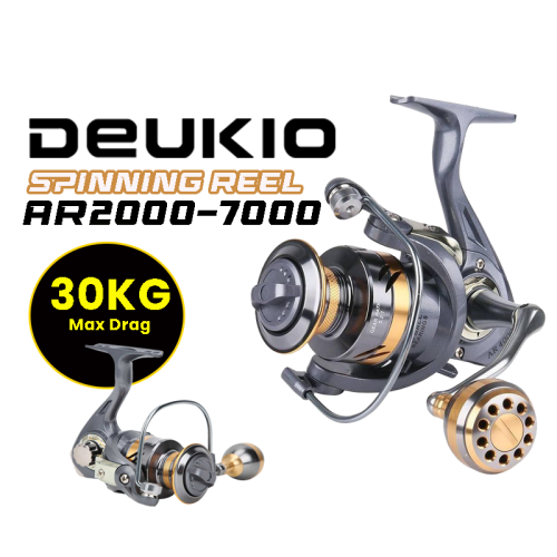 DEUKIO Fishing Reel AR2000-AR7000 All Metal Spinning Fishing Wheel 2BB  5.2:1 High Speed Spool Spinning Reel