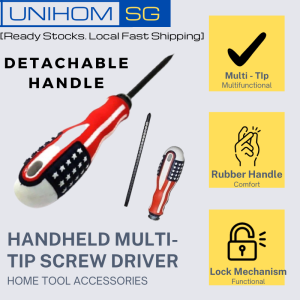 UnihomSG [ReadyStock] DIY Handheld Multi-tip Screw Driver For Handiwork | Rubber Handle