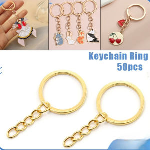 50PCS Gold Keychain Keychains Used for DIY Keychain Epoxy Resin Crafts