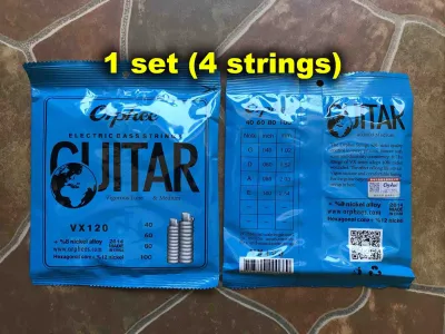 Satu Set 4 Senar Bass Elektrik Orphee Vx120 Ukuran 040 100 Electric Bass Guitar Four Strings Vx 120 Vigorous Tone Medium .040 .100 Nickle Aloy String