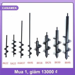 【CANAMEK】 Vườn trồng hoa và cây đào lỗ khoan bit xoắn ốc thanh đất lỏng hợp kim đất ddrill bit ngắn thanh