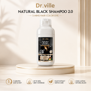 Dr.ville Hair Dye Shampoo Black Hair Shampoo dye rambut Dye Hair Colour (460ml)