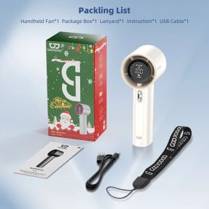 【Big Sale!】TOP GOOJODOQ Fan 4000 mAh Turbo Mini Fan Rechargeable Handheld Portable Strong Wind Electric Jet Hand