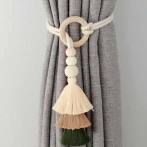 LUSIT Elegant Curtain Tiebacks Decorative Tassel Window Curtain Buckles Simple Curtain Strap Home Decor