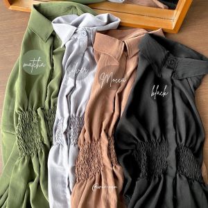 Kemeja aulia kerut dada jumbo atasan wanita crinkle airflow oversize veby blouse terbaru kekinian 2023 promo terlaris viral instagramable